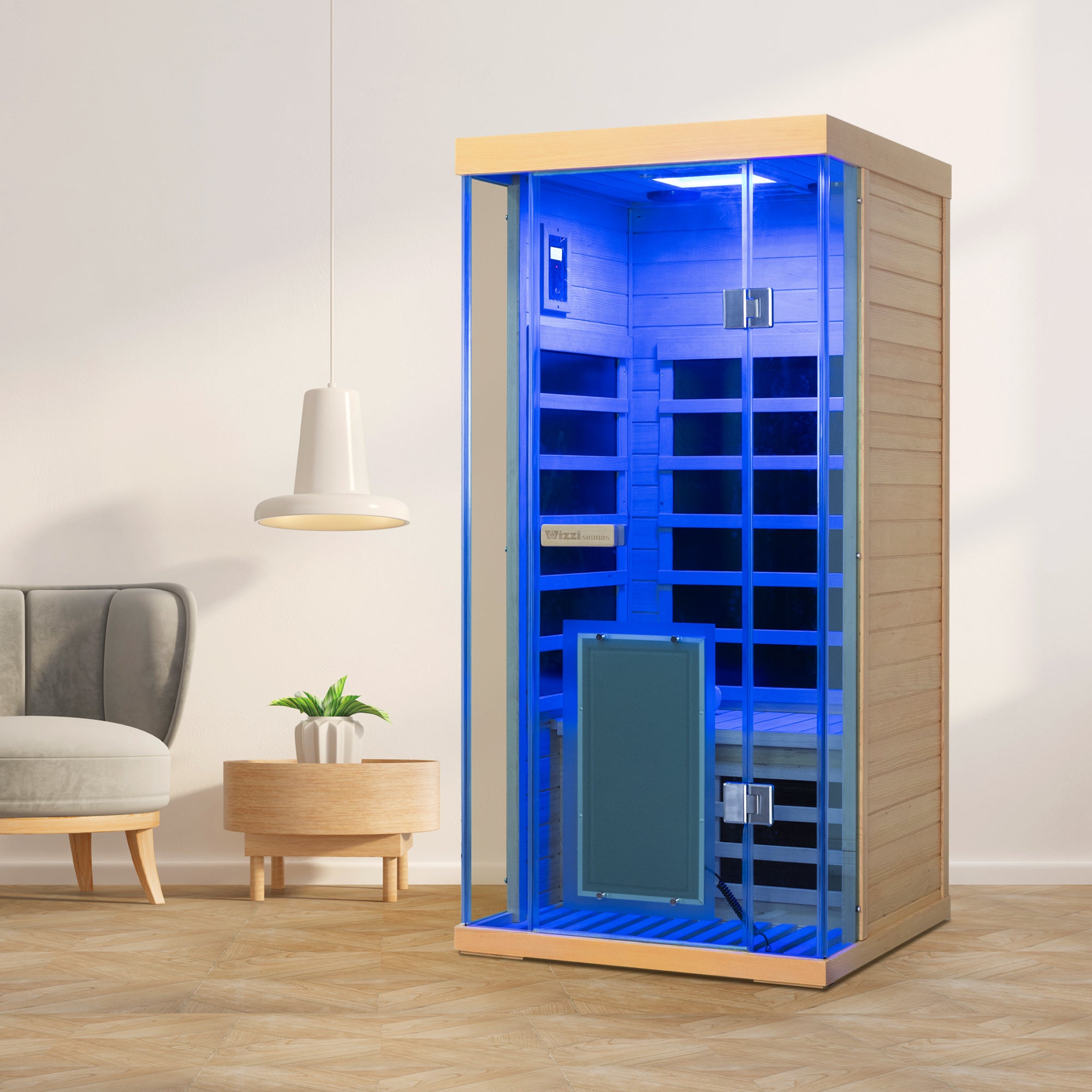 1-Person Hemlock Full-Glass Sauna