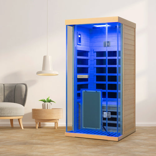 1-Person Hemlock Full-Glass Sauna