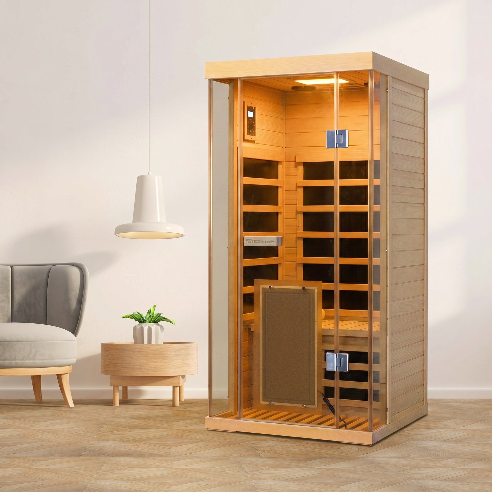 1-Person Hemlock Full-Glass Sauna