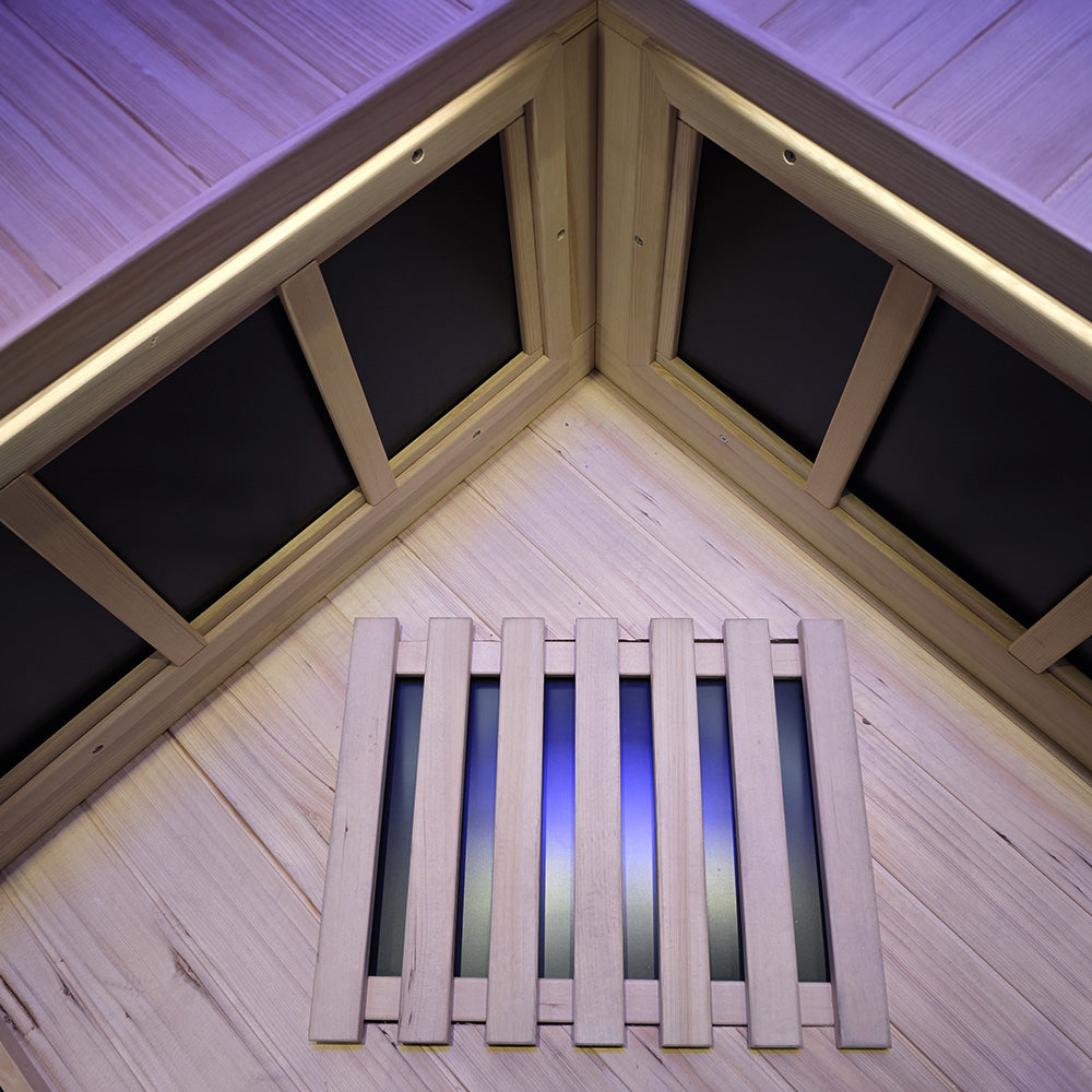 Corner Hemlock Full-Glass Sauna