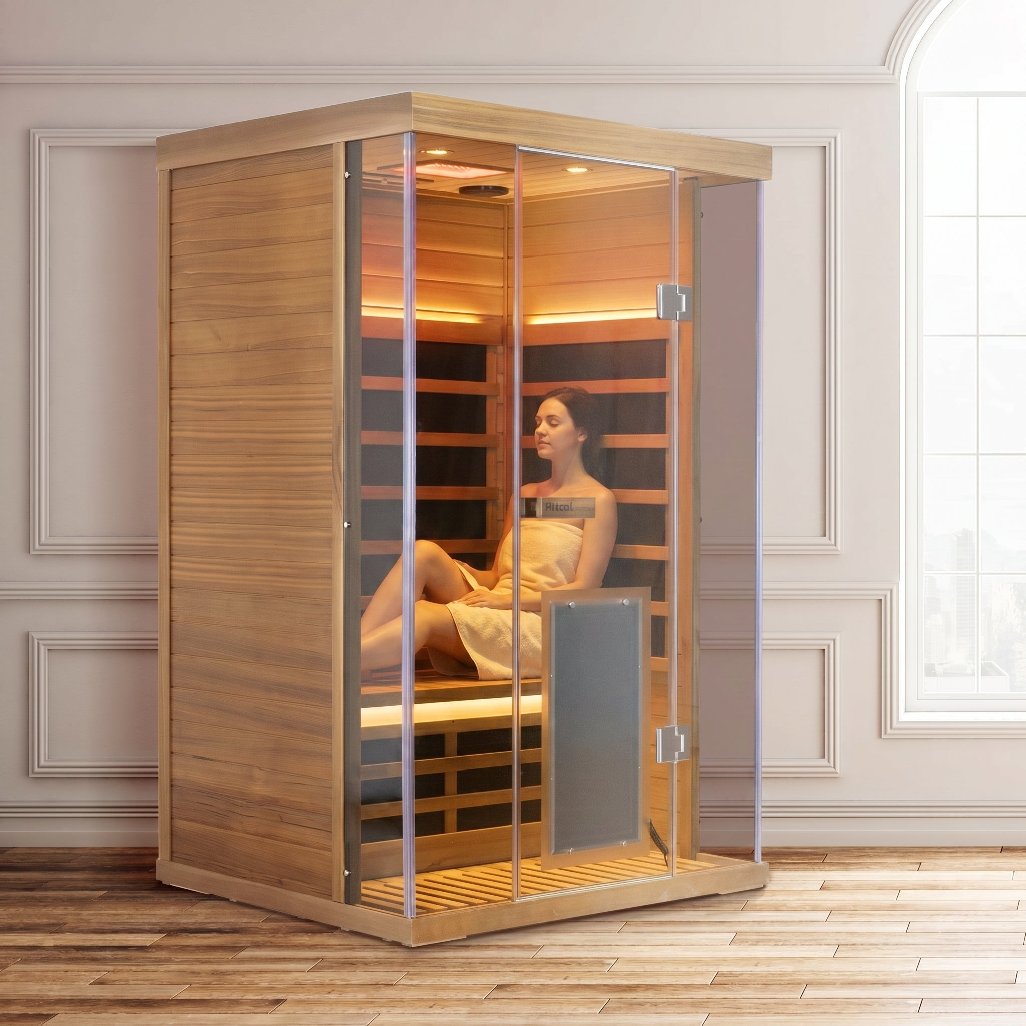 2-Person Red Cedar Full-Glass Sauna