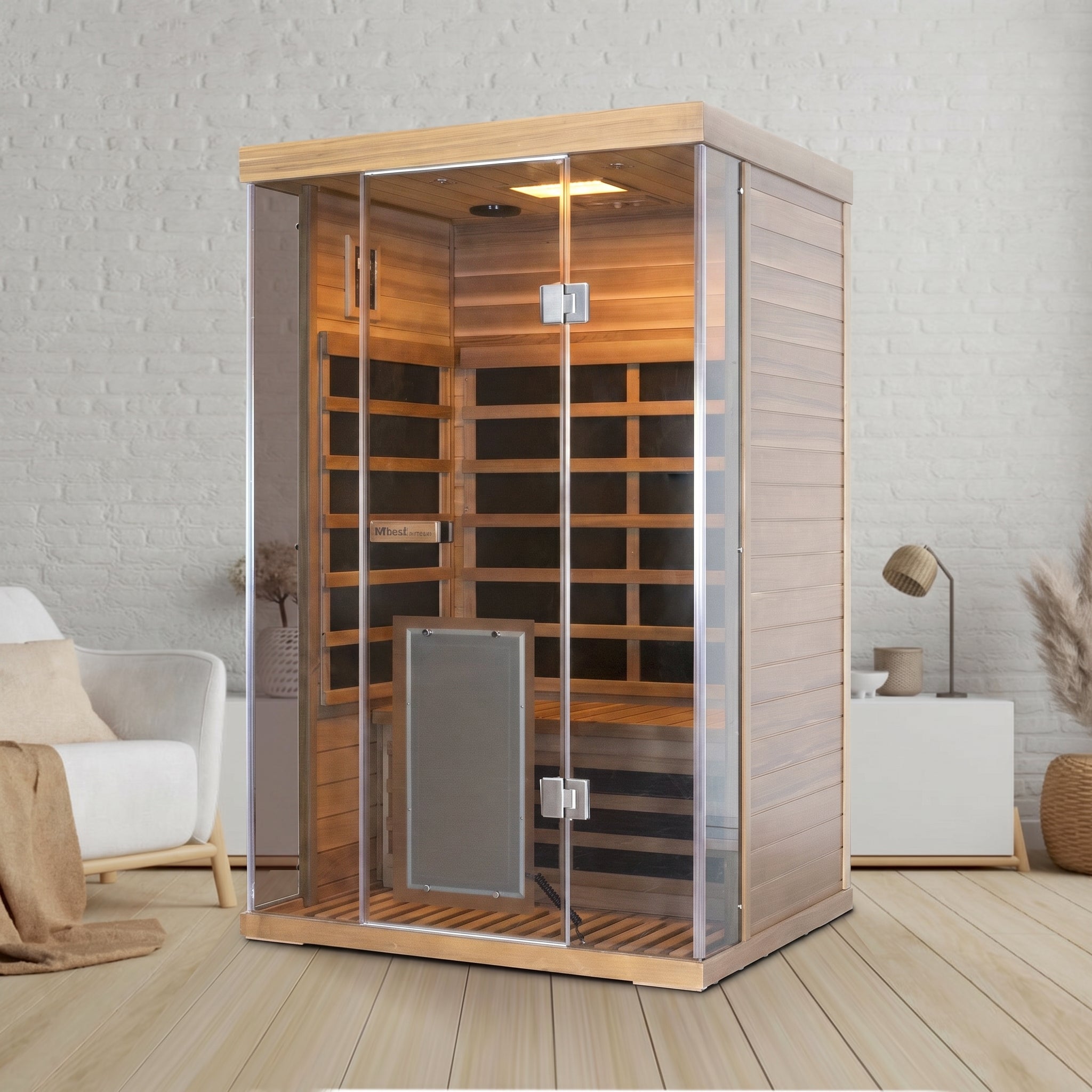 2-Person Red Cedar Full-Glass Sauna