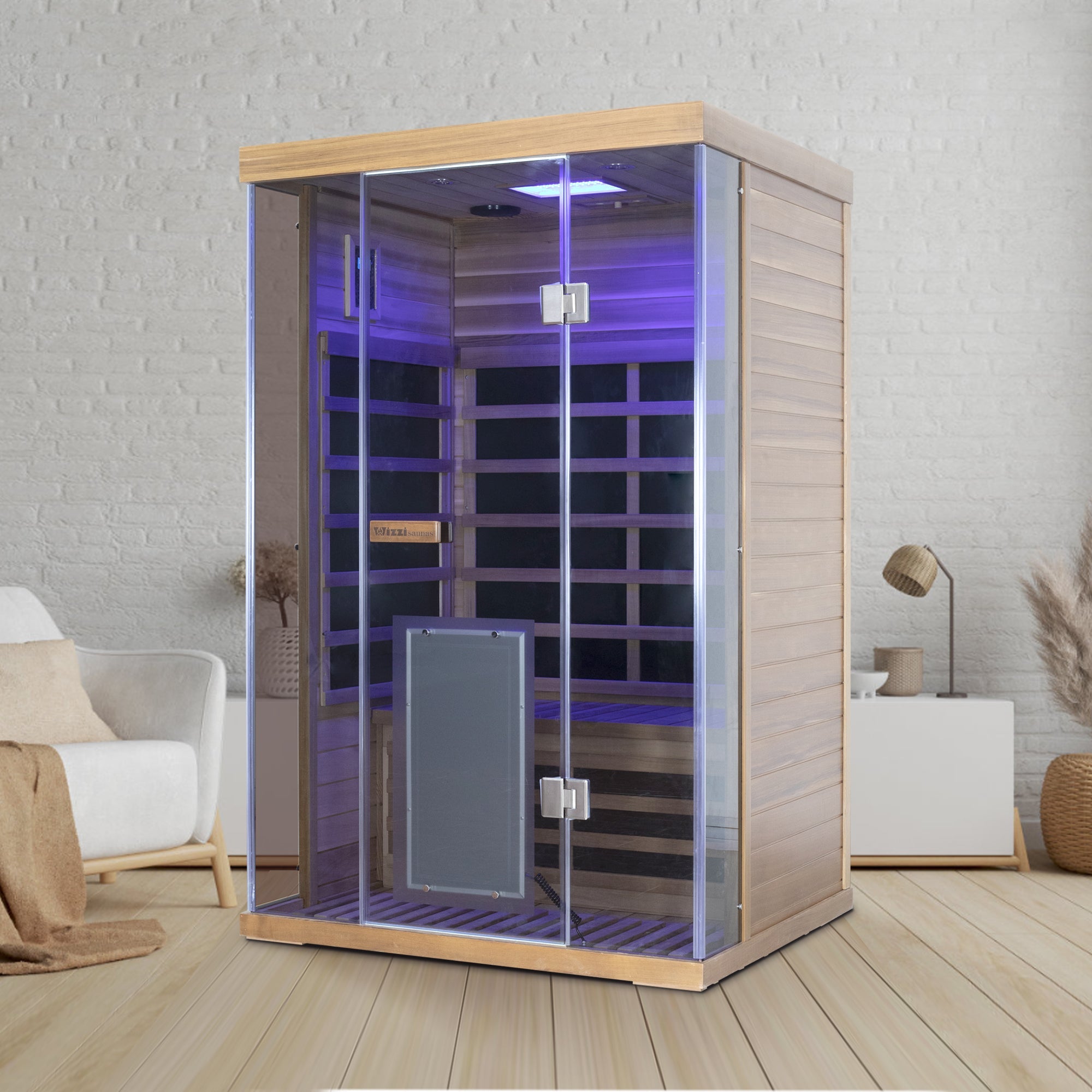 2-Person Red Cedar Full-Glass Sauna