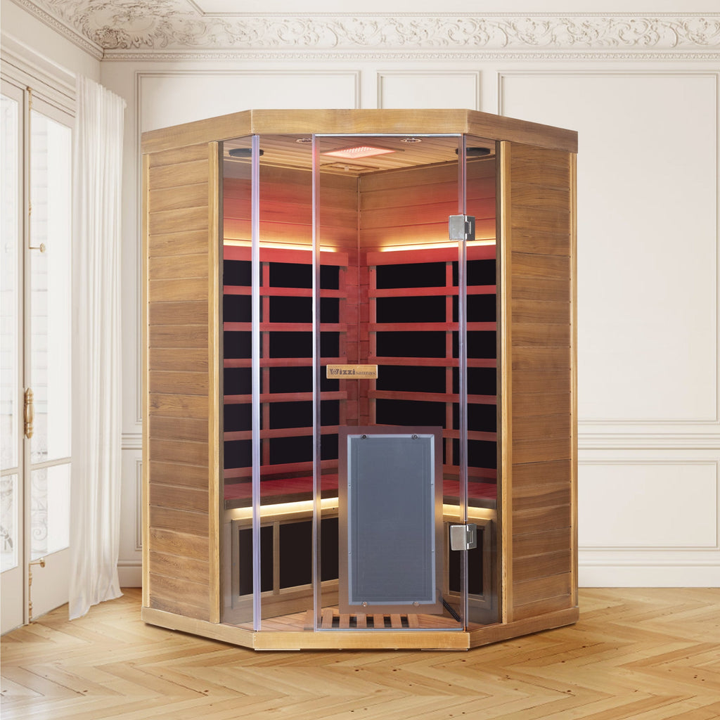 Corner Red Cedar Full-Glass Sauna
