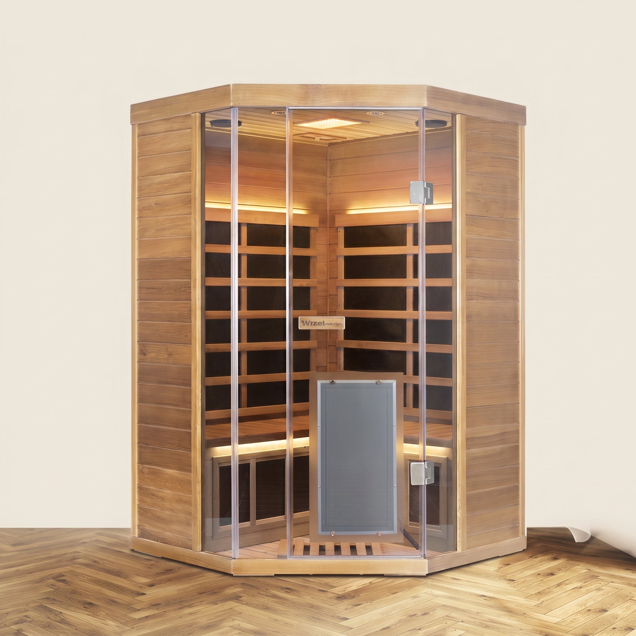 Corner Red Cedar Full-Glass Sauna