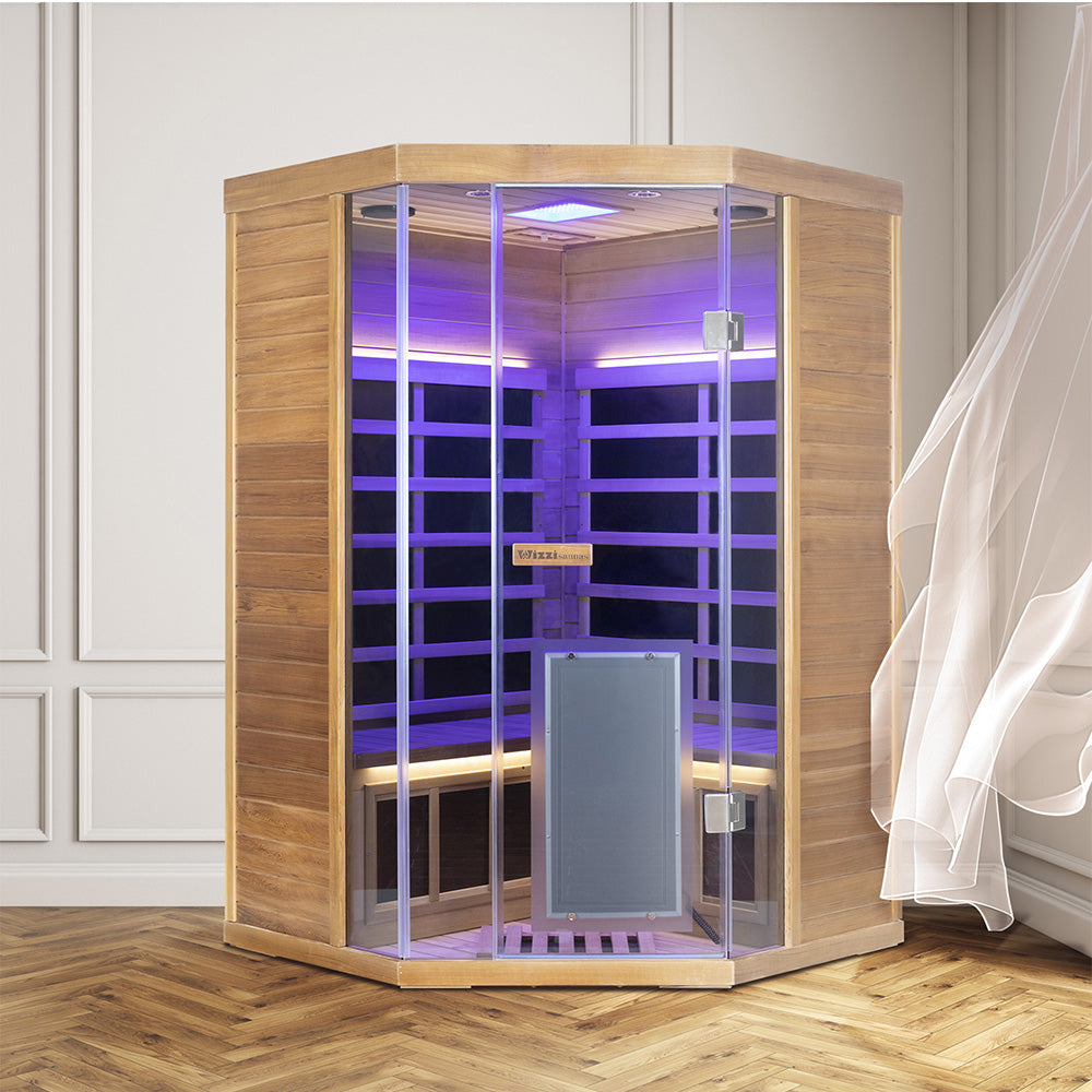 Corner Red Cedar Full-Glass Sauna