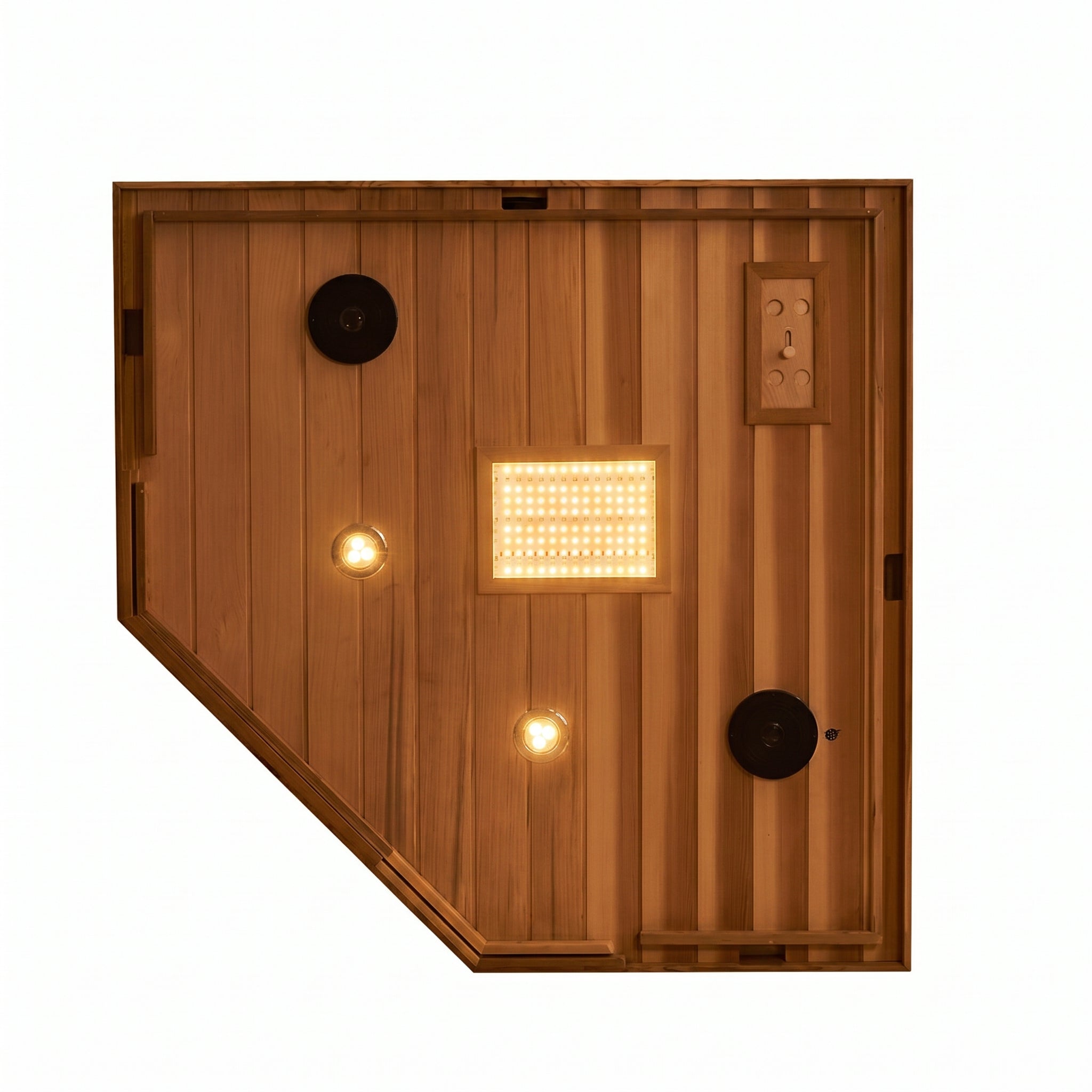 Corner Red Cedar Full-Glass Sauna