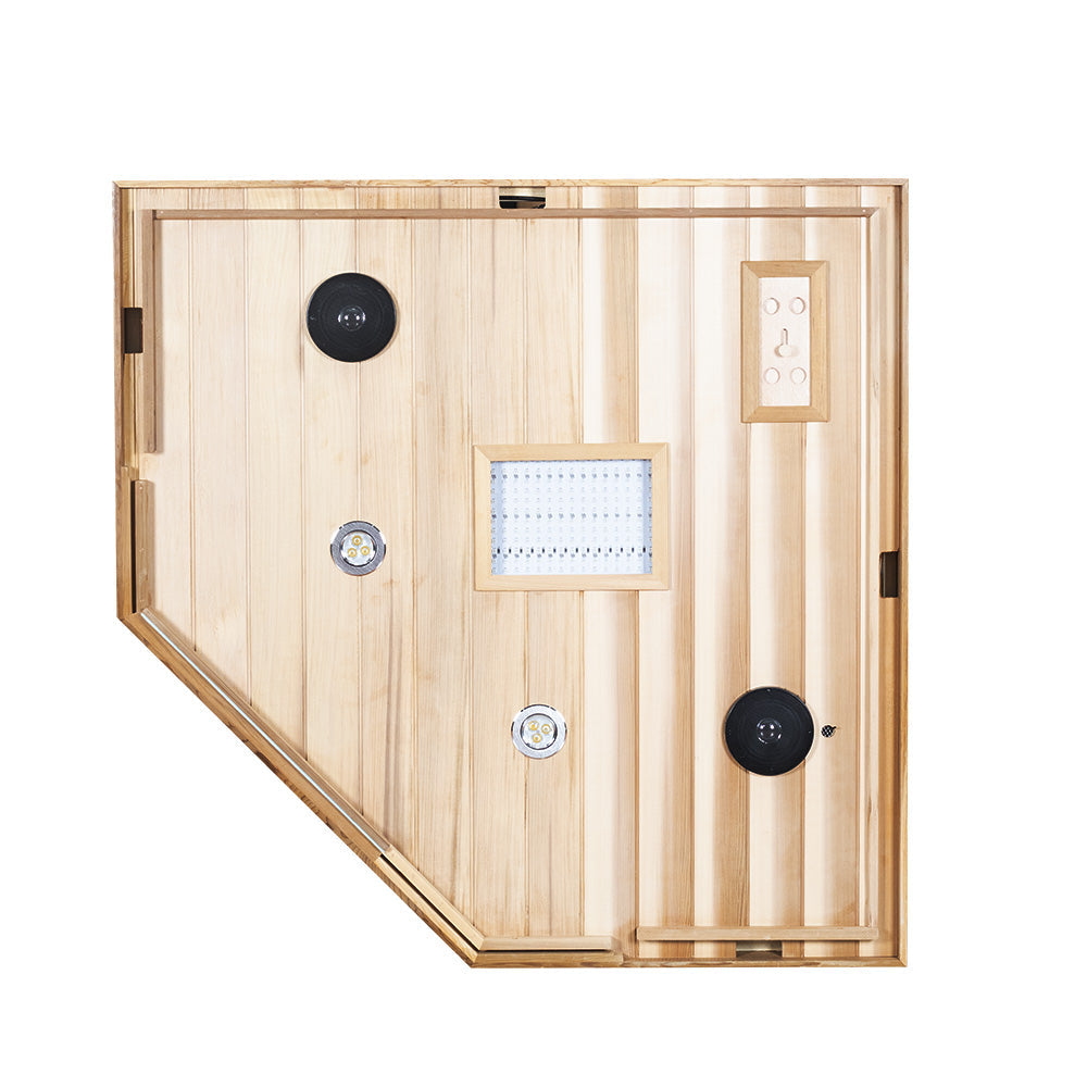 Corner Red Cedar Full-Glass Sauna